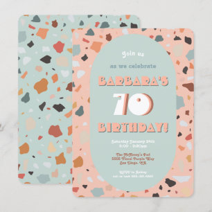 Retro Terrazzo Hippie Boho Birthday Kaart