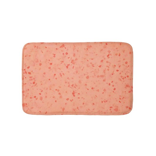 Retro Terrazzo Living Coral Elegant Pattern Badmat (Voorkant)