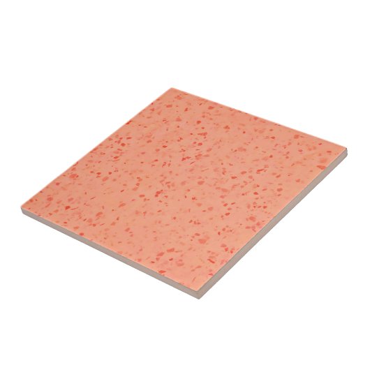 Retro Terrazzo Living Coral Elegant Pattern Tegeltje (Zijkant)