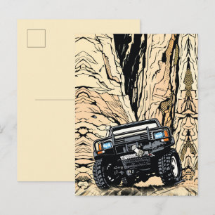 Retro Terreinwagen Rock Crawl Pop Art Briefkaart