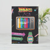 Retro Terug naar 80-jarige uitnodiging (Staand voorkant)