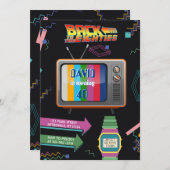 Retro Terug naar 80-jarige uitnodiging (Voorkant / Achterkant)