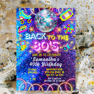 Retro Terug naar de Jaren 80 Kleurrijk Levendig Ne Kaart