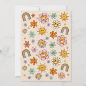 Retro Terug naar School Bus Party Flower 70s Kaart (Achterkant)