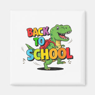 Retro Terug Naar School Grappige Kleurrijke Dinosa Magneet