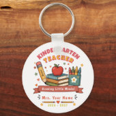 Retro terug naar school kleuterlehrer cadeau sleutelhanger (Voorkant)