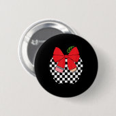 Retro terug naar school leraar race geruite potloo ronde button 5,7 cm (Voorkant /achterkant)