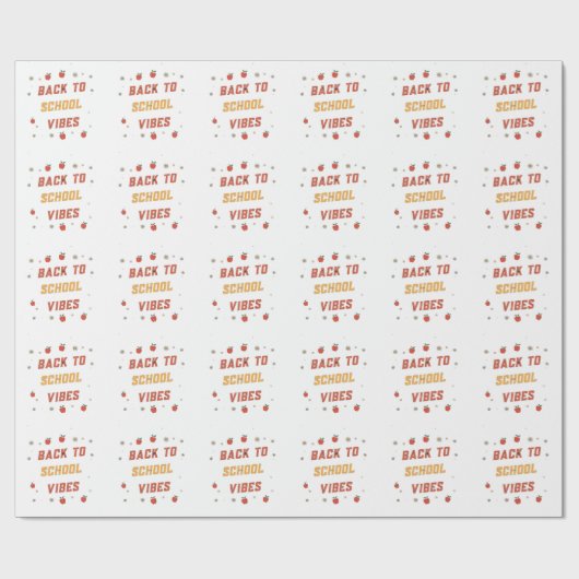 Retro Terug naar school Vibes Aangepaste Groovy Cadeaupapier (Vlak)