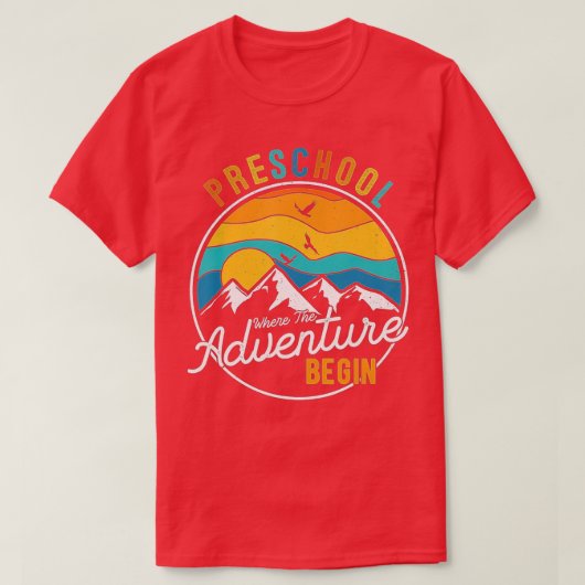 Retro terug naar school waar het avontuur t-shirt (Design voorkant)