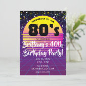 Retro terugblik naar paarse gele zonparty uit de j kaart (Staand voorkant)