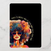 Retro Terugspoelen Gouden Kerstmis Party Uitnodigi Folie Uitnodiging (Achterkant)