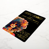 Retro Terugspoelen Gouden Kerstmis Party Uitnodigi Folie Uitnodiging (Gedraaid)