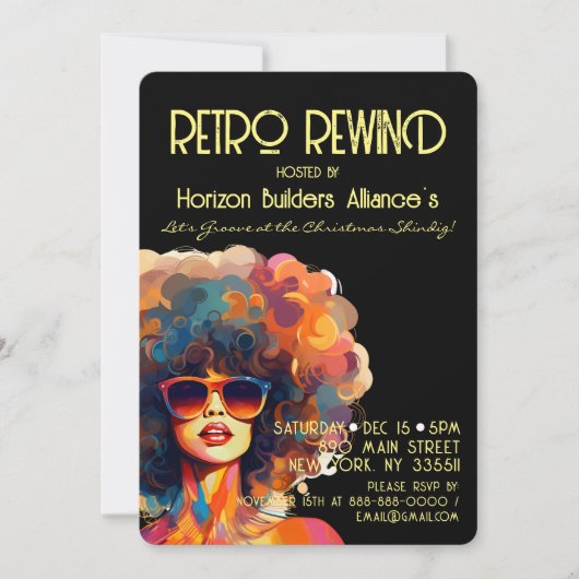 Retro Terugspoelen Kerstmis Party uitnodiging (Voorkant)