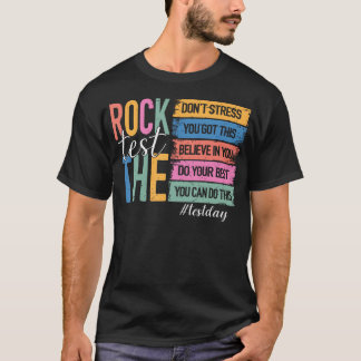Retro Test Dag Rock De Test Motiverende Leraar T-shirt