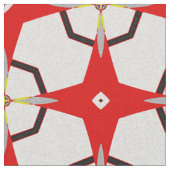 Retro Test Pattern Red Black White Patroon Stof (Close Up)