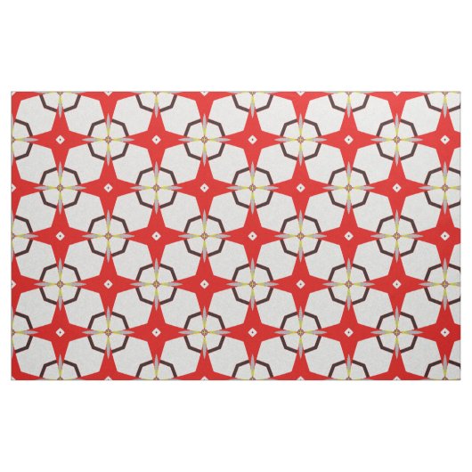 Retro Test Pattern Red Black White Patroon Stof (Fat Quarter)