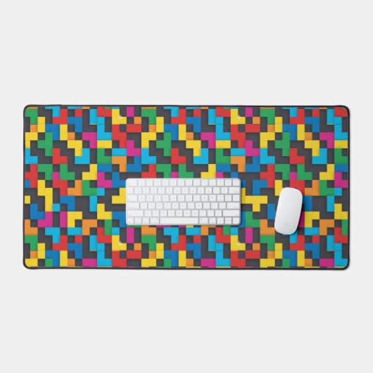 Retro Tetris Blocks Seamless Pattern Bureaumat (Keyboard & Muis)