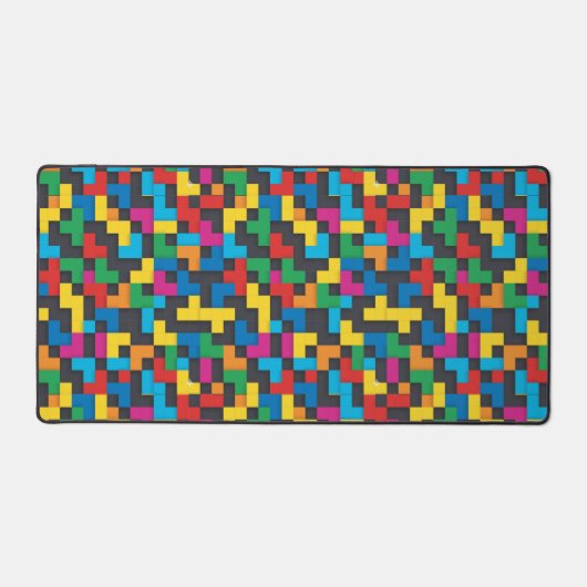 Retro Tetris Blocks Seamless Pattern Bureaumat (Voorkant)