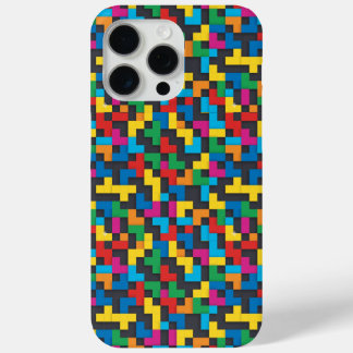 Retro Tetris Blocks Seamless Pattern iPhone 15 Pro Max Hoesje