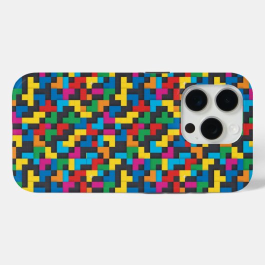 Retro Tetris Blocks Seamless Pattern Case-Mate iPhone Case (Achterkant (horizontaal))