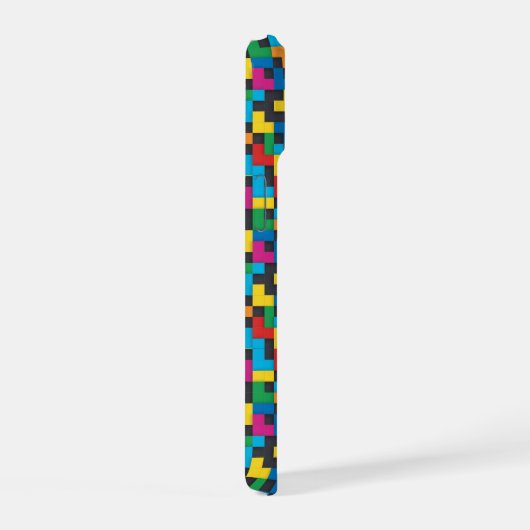 Retro Tetris Blocks Seamless Pattern iPhone 15 Case (Rechterkant)