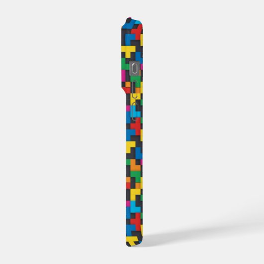 Retro Tetris Blocks Seamless Pattern iPhone Hoesje (Linkerkant)