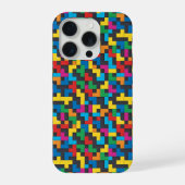 Retro Tetris Blocks Seamless Pattern iPhone Hoesje (Achterkant)