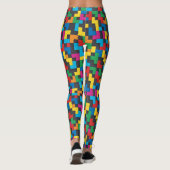 Retro Tetris Blocks Seamless Pattern Leggings (Achterkant)