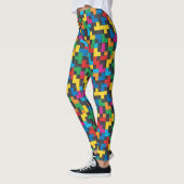 Retro Tetris Blocks Seamless Pattern Leggings (Links)