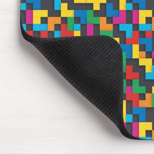 Retro Tetris Blocks Seamless Pattern Muismat (Hoek)