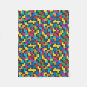 Retro Tetris Blokken Naadloos Patroon Fleece Deken