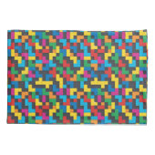 Retro Tetris Blokken Naadloos Patroon Kussensloop (Achterkant-Links)