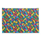 Retro Tetris Blokken Naadloos Patroon Kussensloop (Achterkant-Rechts)