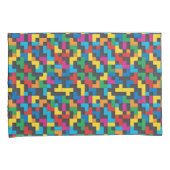 Retro Tetris Blokken Naadloos Patroon Kussensloop (Voorkant-Rechts)