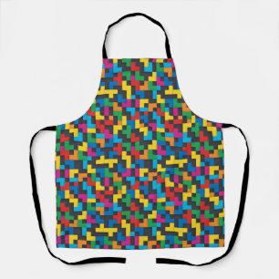 Retro Tetris Blokken Naadloos Patroon Schort