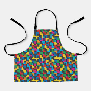 Retro Tetris Blokken Naadloos Patroon Schort
