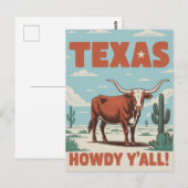 Retro Texas Classic Cowboy Longhorn Briefkaart (Voorkant / Achterkant)