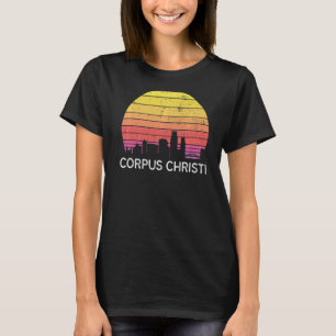 Retro Texas Corpus Christi Skyline Urban B T-shirt