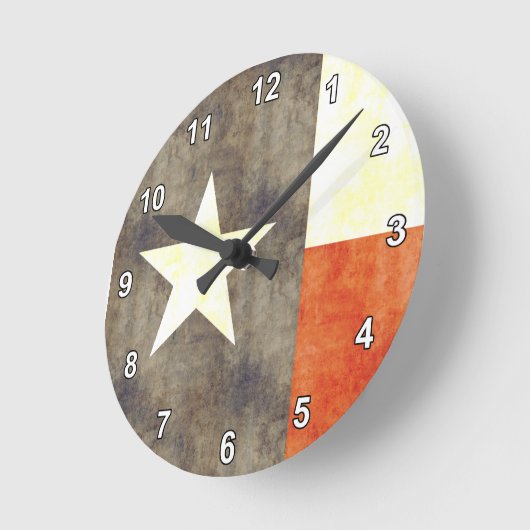 Retro Texas Flag Ronde Klok (Hoek)
