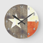 Retro Texas Flag Ronde Klok (Voorkant)