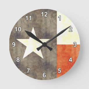 Retro  Texas Flag Ronde Klok