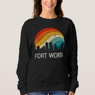 Retro Texas Fort Worth Silhouette Vintage Stedelij Trui