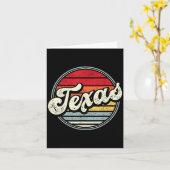 Retro Texas Home State Cool 70s Style Sunset Manne Kaart (Gele Bloem)