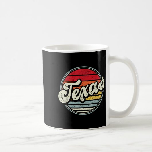 Retro Texas Home State Cool 70s Style Sunset Manne Koffiemok (Rechts)
