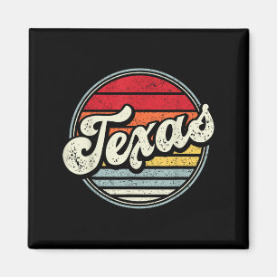 Retro Texas Home State Cool 70s Style Sunset Manne Magneet
