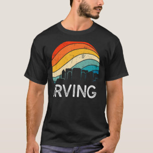 Retro Texas Irving Skyline Urban Skyscrape T-shirt