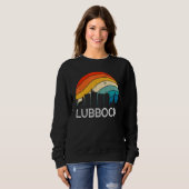 Retro Texas Lubbock Skyline Vintage Urban Skyscrap Trui (Voorkant volledig)