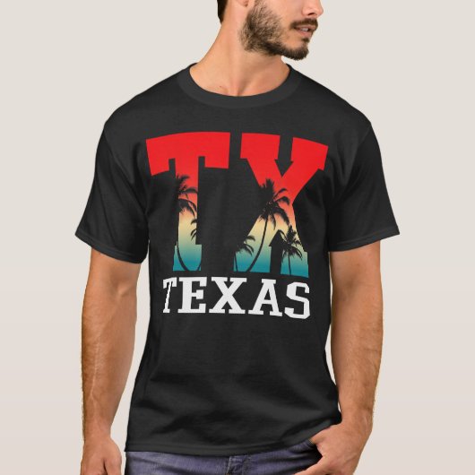 Retro Texas Palm Tree Souvenirs Vintage T-shirt (Voorkant)