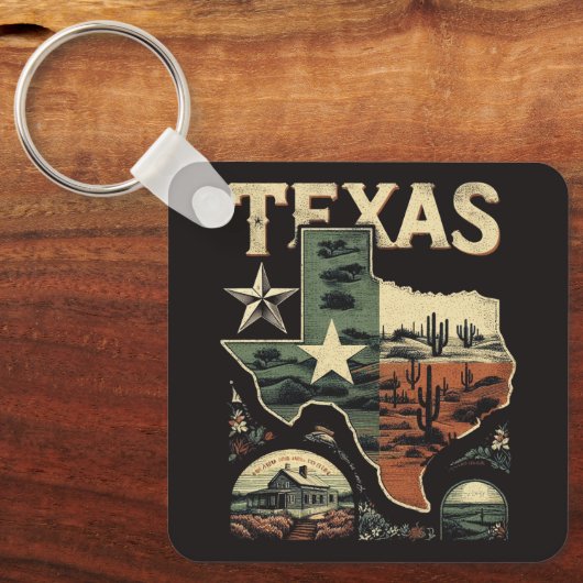 Retro Texas Sleutelhanger (Voorkant)