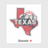 Retro Texas Staat Auto Sticker (Vel)
